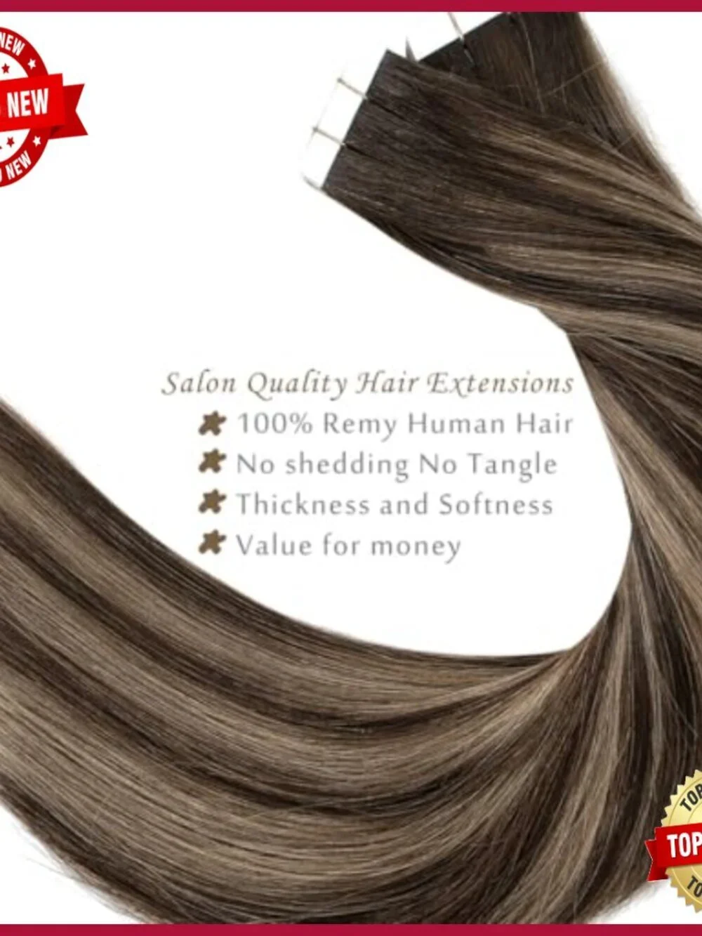 Human Hair Tape-In Extensions 24 Inch Silky Straight 50g 12pcs